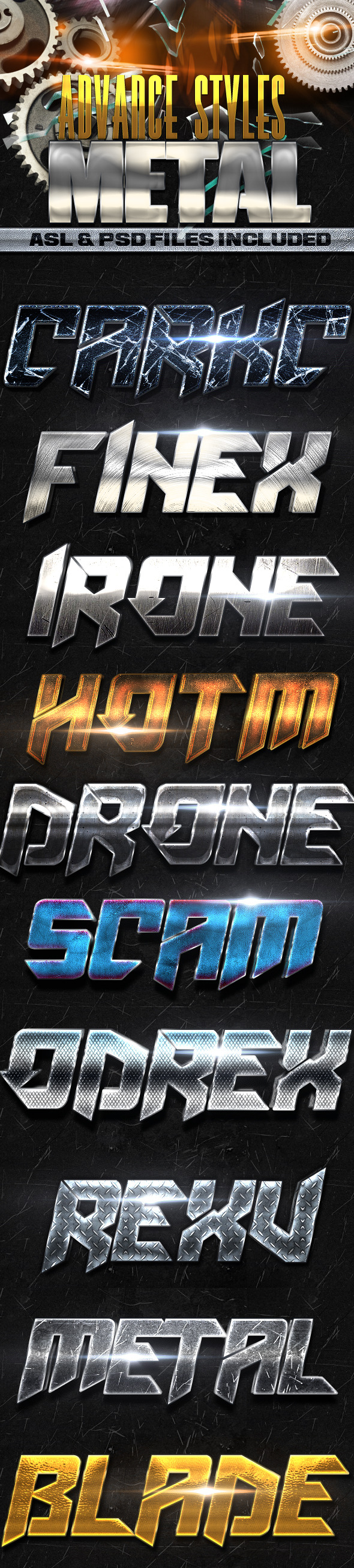 Metal Advance Styles - Styles Photoshop