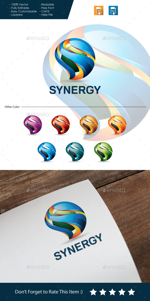 Synergy - 3D Letter S - 3d Abstract