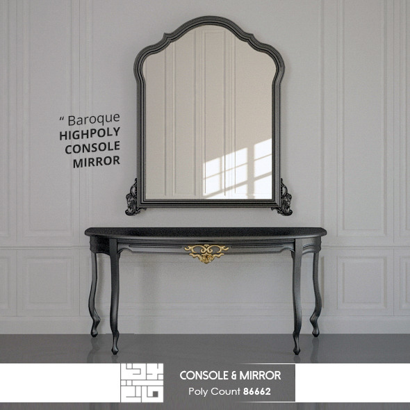 Console And Mirror - 3Docean 10687275