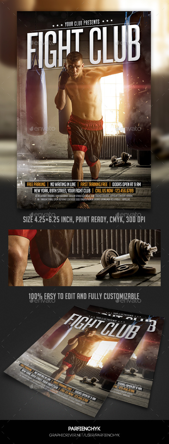Fight Club Flyer Template - Sports Events