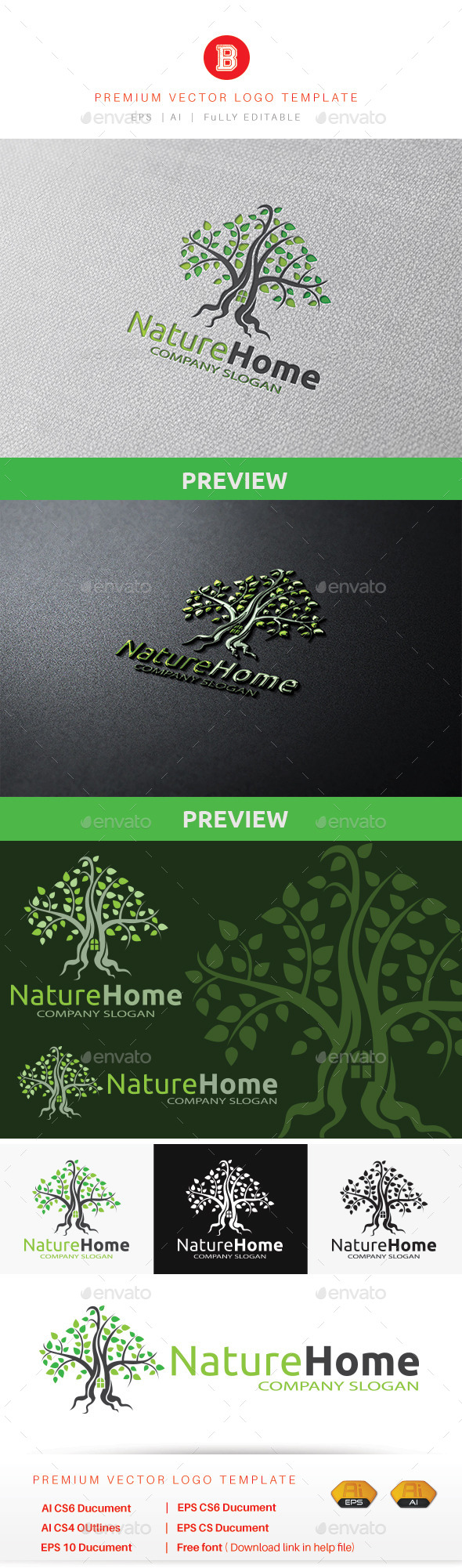 Nature Home - Nature Logo Templates