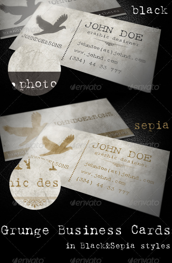 Grunge Business Cards - Grunge Business Cards