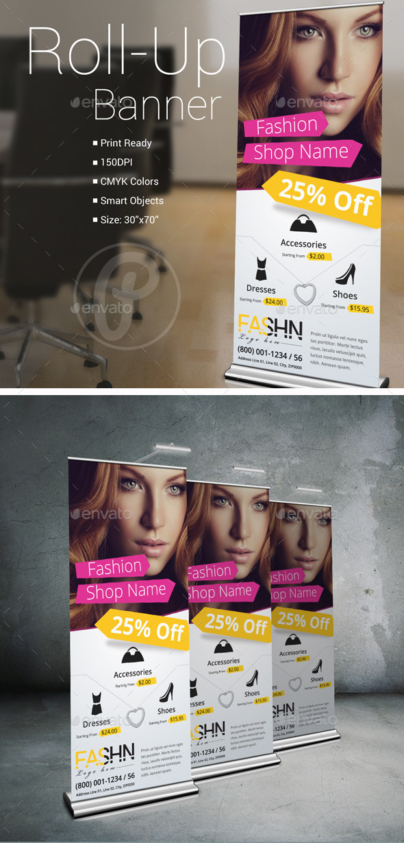 Fashion Shop Roll-Up Banner - Signage Print Templates