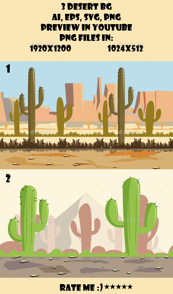 2 Desert BG - Backgrounds Game Assets