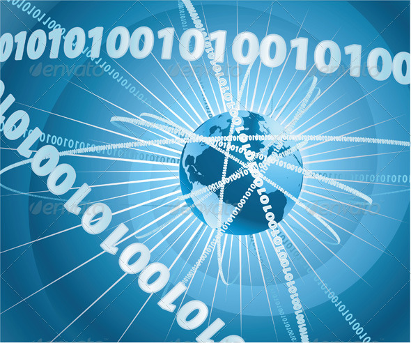 Binary globe world background - Backgrounds Decorative