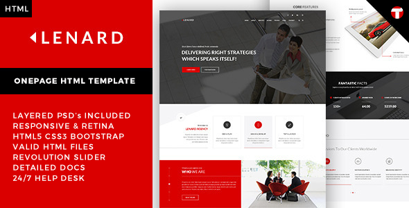 Lenard - Onepage - ThemeForest 10695308