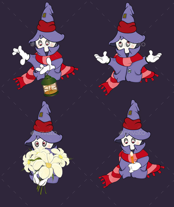 Set of Ghosts Cartoons - Monsters Characters