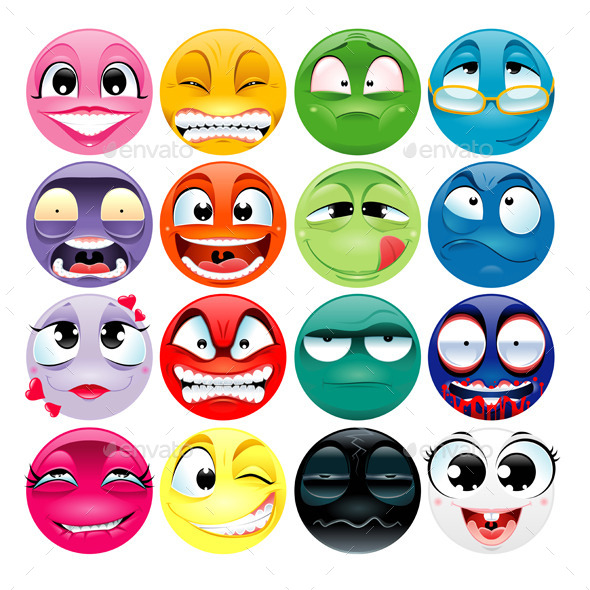 Faces with Different Expressions - Characters Vectors