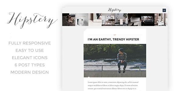 Wonderful Hipstery - Responsive Content Focus Blog Template