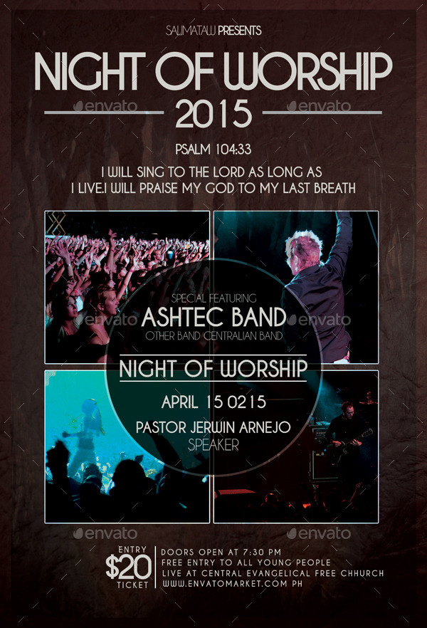 Night of Worship Flyer / Poster by salimataw10 GraphicRiver