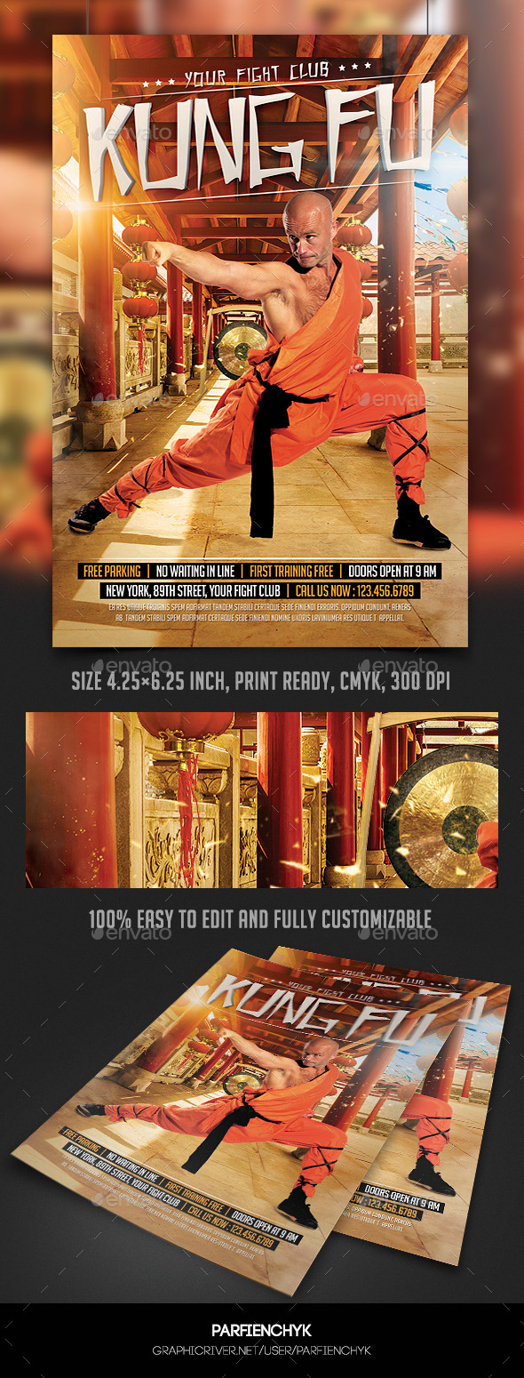 Kung Fu Fight Flyer Template - Sports Events