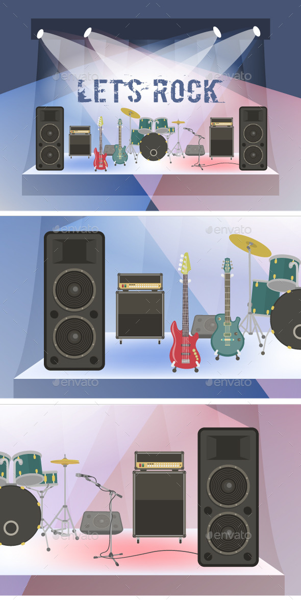 Rock Concert Equipment on Stage - Man-made Objects Objects