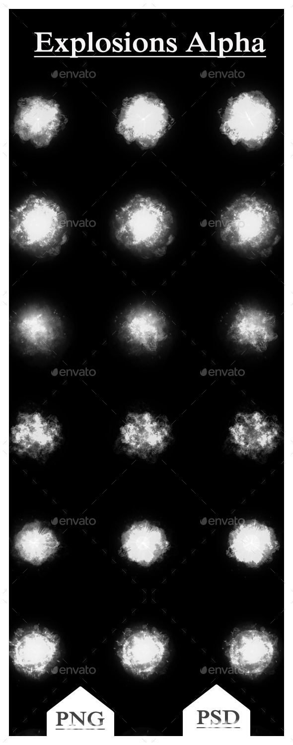 Explosions Alpha - Sprites Game Assets
