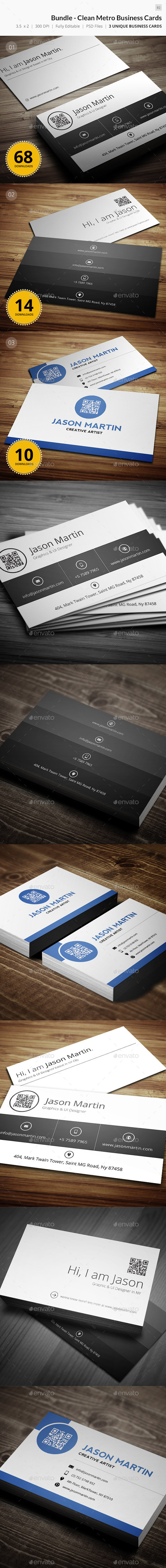 Bundle - Clean Metro Business Cards - 82 - Corporate Business Cards