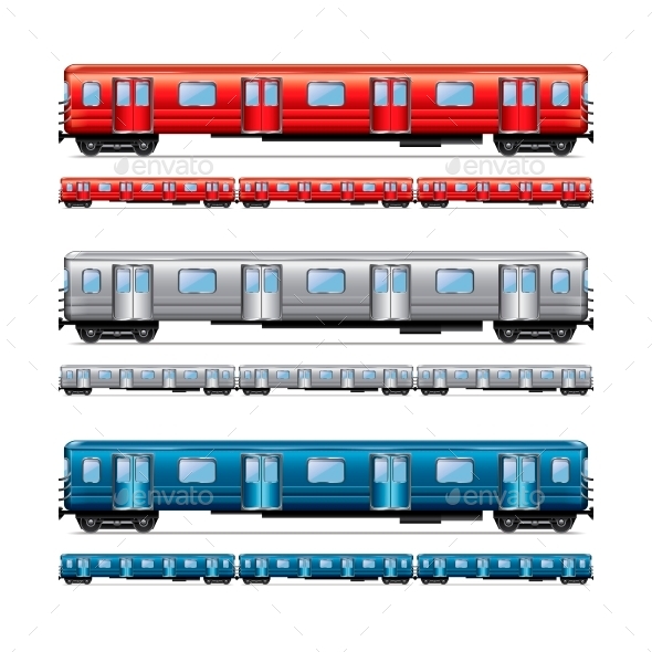 Blue Subway Train Icon Popular Cartoon Blue