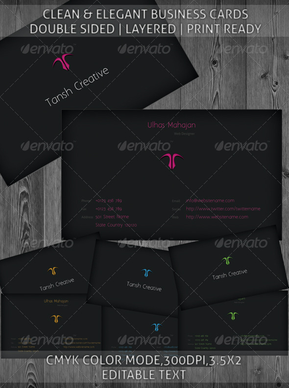 Clean Elegant Corporate Business Card - Corporate Business Cards