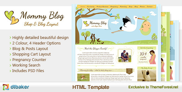 Mommy Blog HTML - ThemeForest 992976