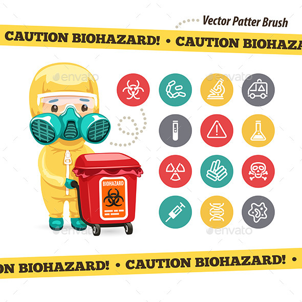 Caution Biohazard Icons and Doctor - Health/Medicine Conceptual