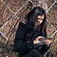 Girl with Tablet in the Park - VideoHive Item for Sale