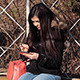 Girl Playing on Digital Tablet Outdoors - VideoHive Item for Sale