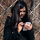 Girl on Street Use Mobile Phone - VideoHive Item for Sale