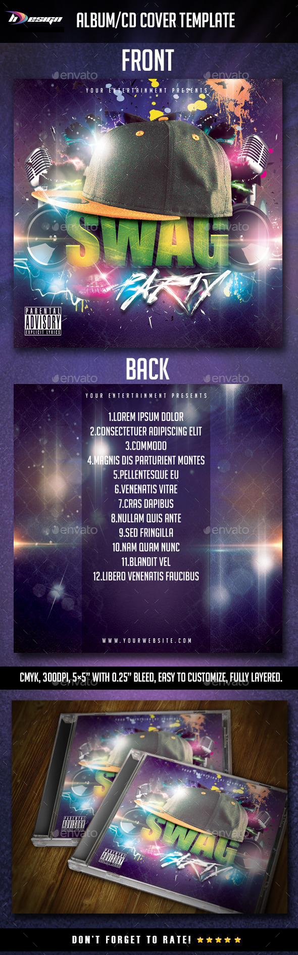 Swag / Hiphop Album CD Cover - CD & DVD Artwork Print Templates