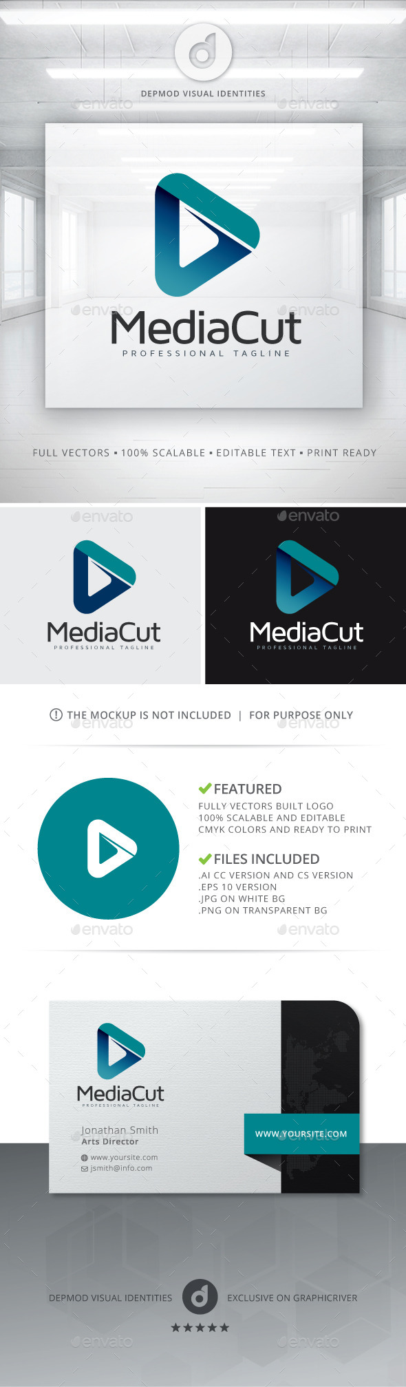 Media Cut Logo - Abstract Logo Templates