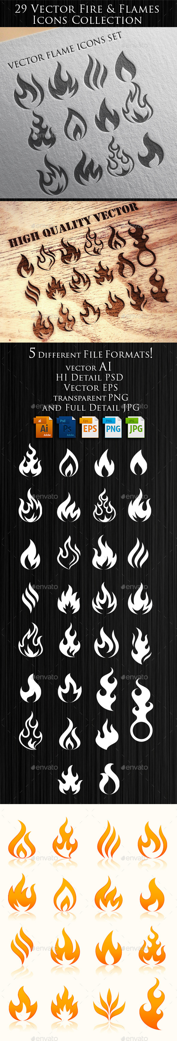 Flames Illustrations - Decorative Symbols Decorative