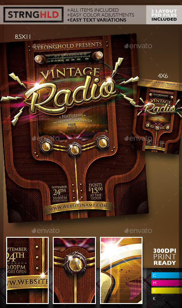 Vintage Radio Event Flyer - Flyers Print Templates