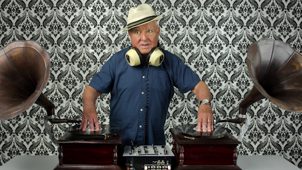 Funky Grandpa Dj With Gramophones 2 Stock Footage Videohive 7362