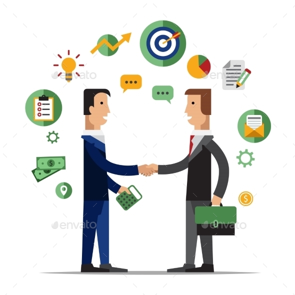 Successful Partnership - People Characters
