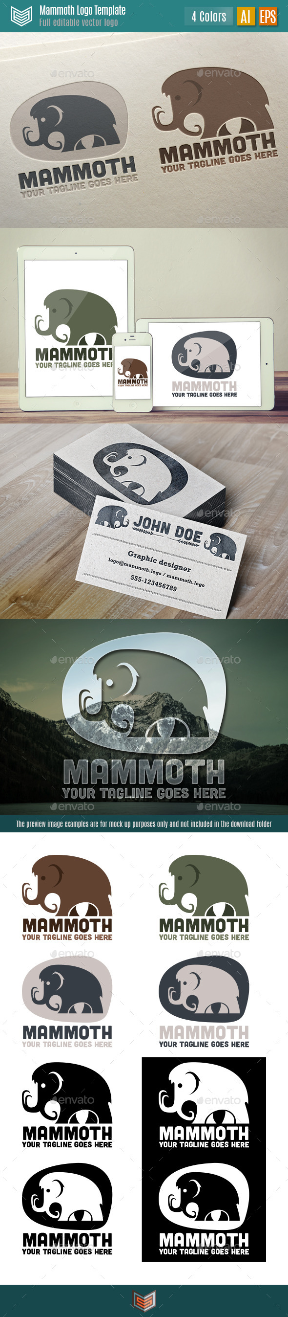 Mammoth Logo - Animals Logo Templates