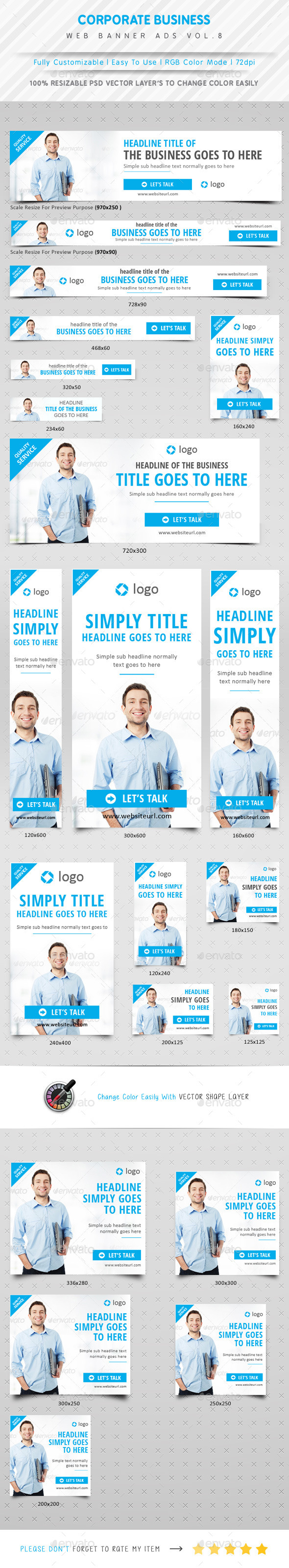 Corporate Business Web Ads Vol.8 - Banners & Ads Web Elements