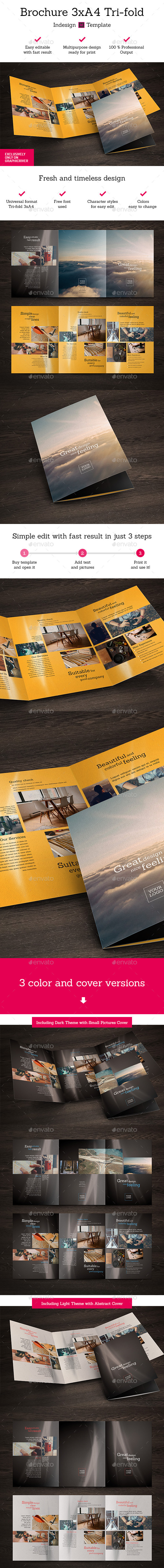 Brochure 3xA4 Tri-fold Indesign Template Set - Brochures Print Templates