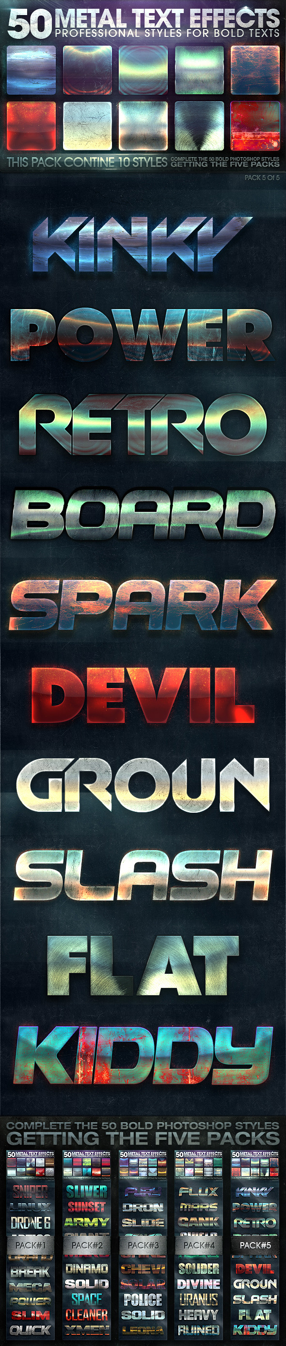 50 Metal Text Effects 5 of 5 - Text Effects Styles