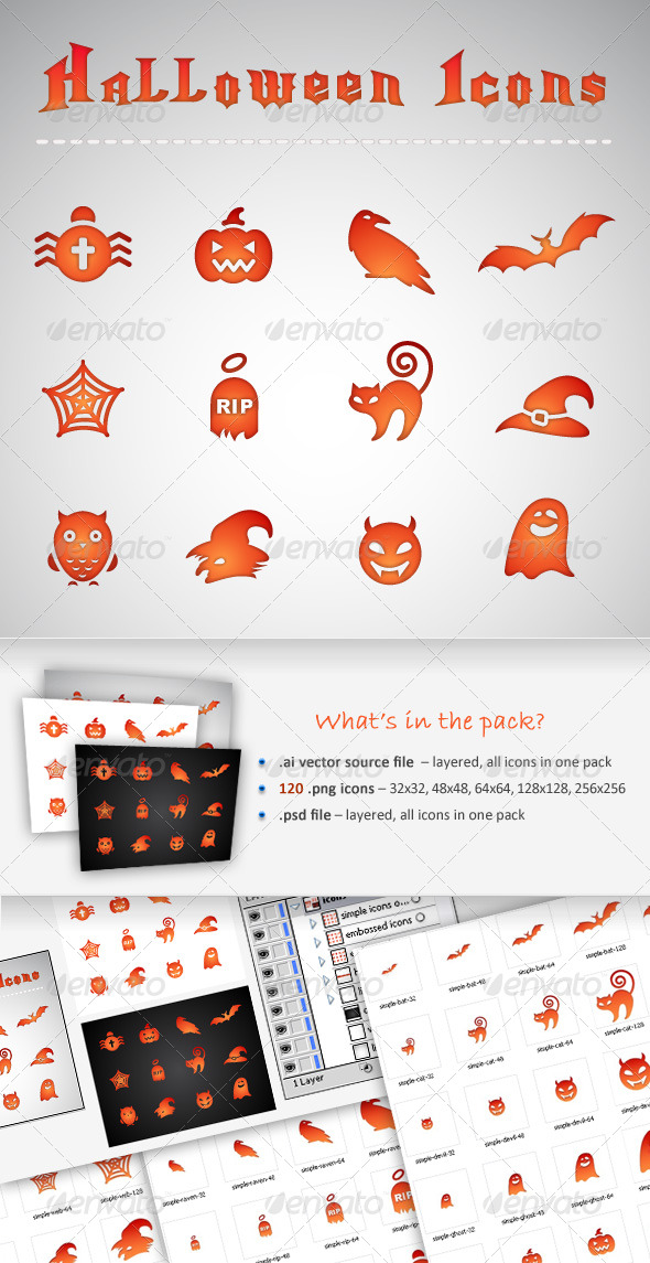 12 Halloween Icons - Web Icons