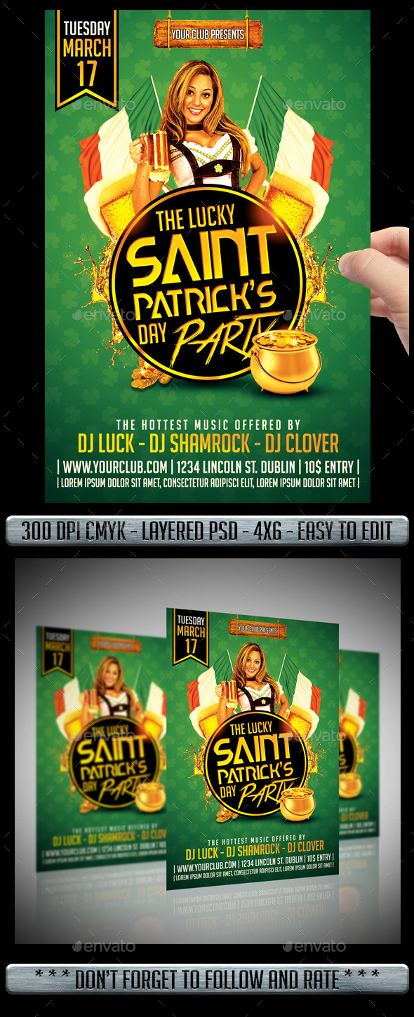 Saint Patricks Flyer - Clubs & Parties Events