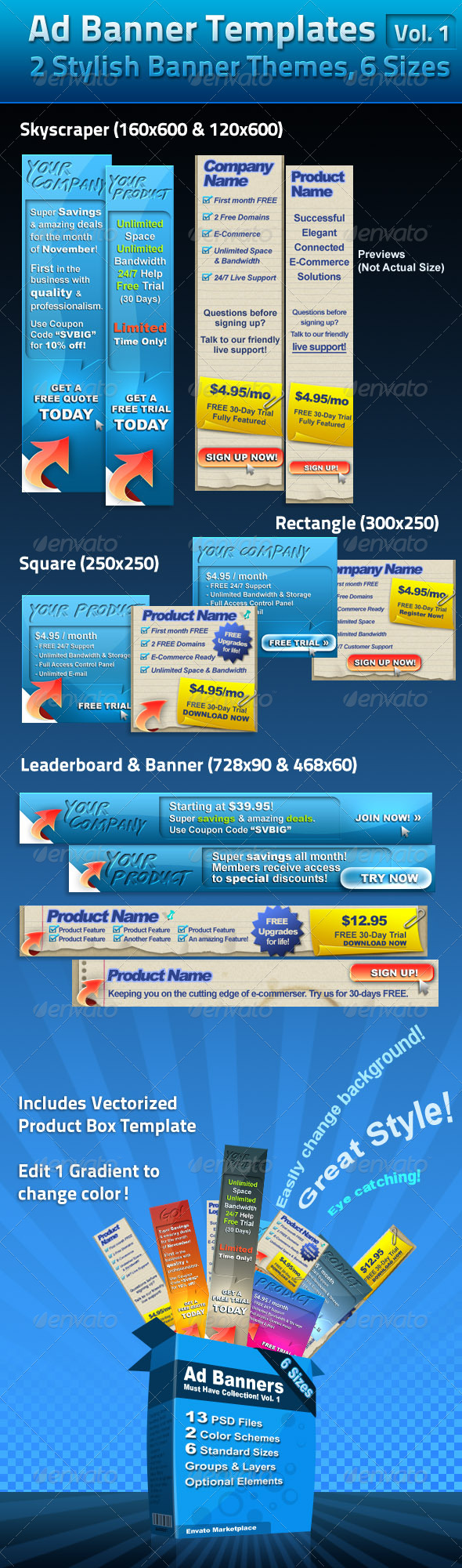 Ad Banner Template Collection Vol. 1 - Web Elements