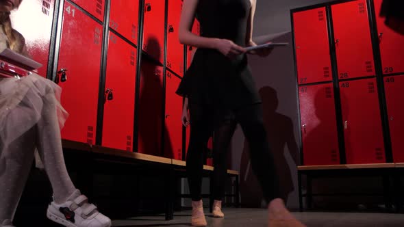 Blonde Preteen Girl Left Alone in Changing Room alt