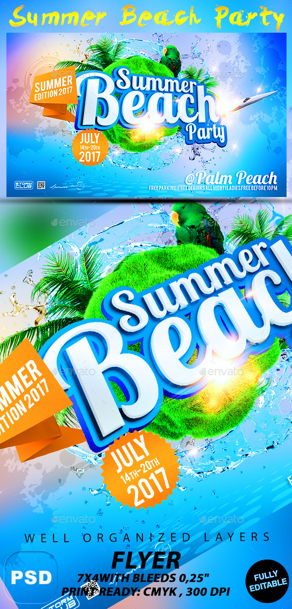 Summer Beach Party - Events Flyers