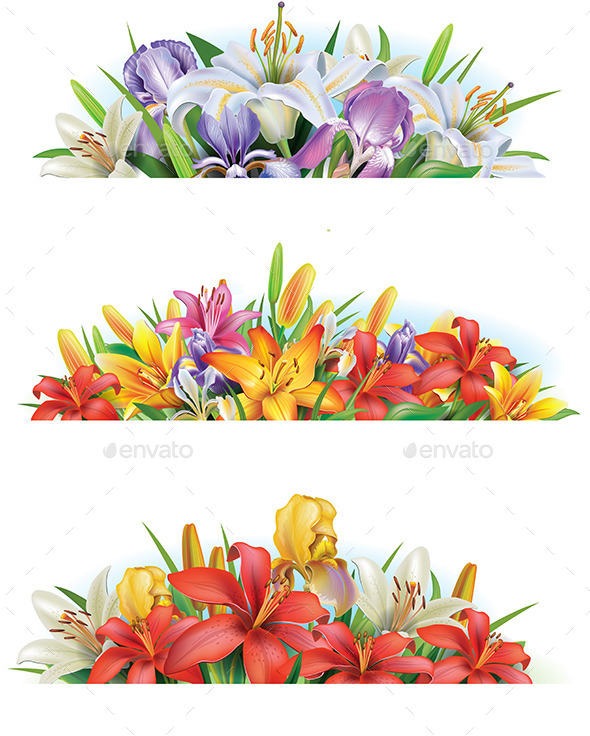 Flower Banners by Wikki33 | GraphicRiver