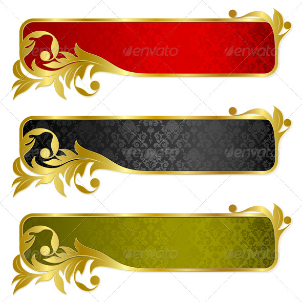  Set from gold banners