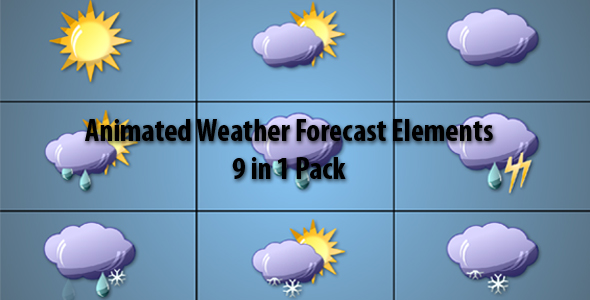 Animated Weather Forecast Elements. 9 in 1 Pack by vatik | VideoHive