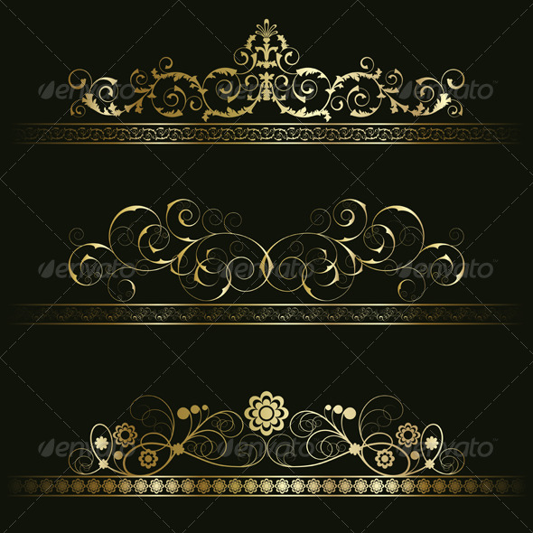 Set from retro frames - Borders Decorative