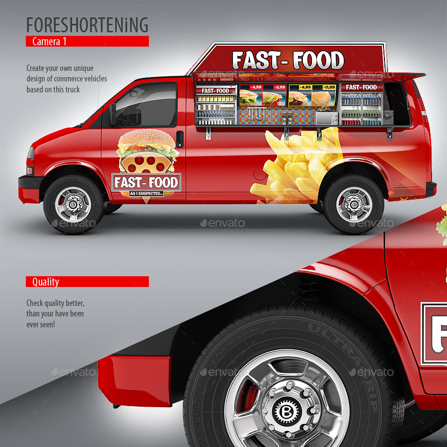 Download Food Truck Mock-Up. Minibus Eatery Mockup by Bennet1890 ...