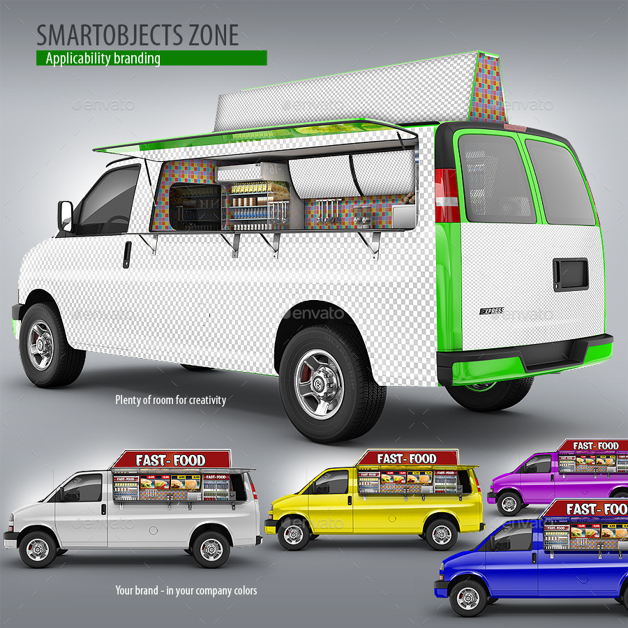 Download Food Truck Mock-Up. Minibus Eatery Mockup by Bennet1890 ...