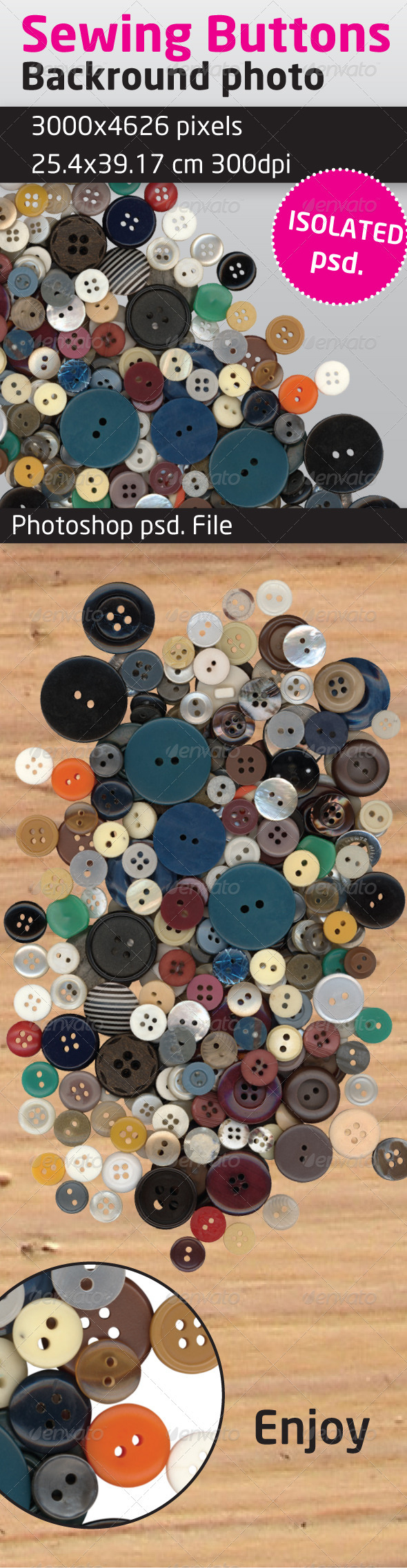 Sewing Buttons Isolated Backround - Clothes & Accessories Isolated Objects