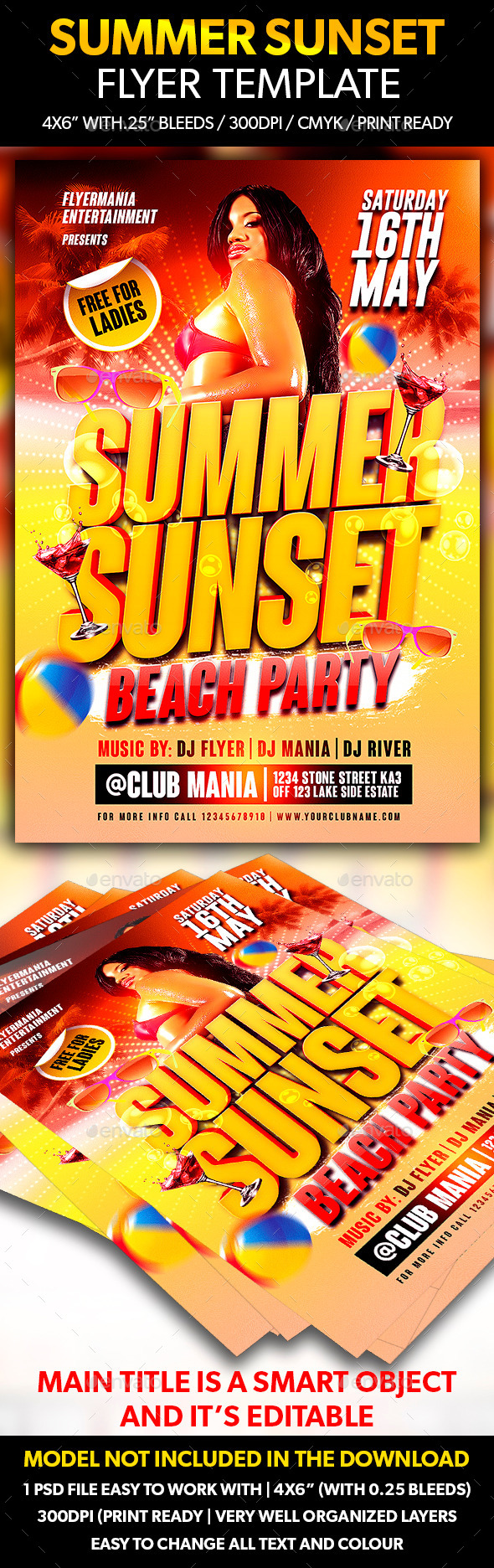 Summer Sunset Flyer Template