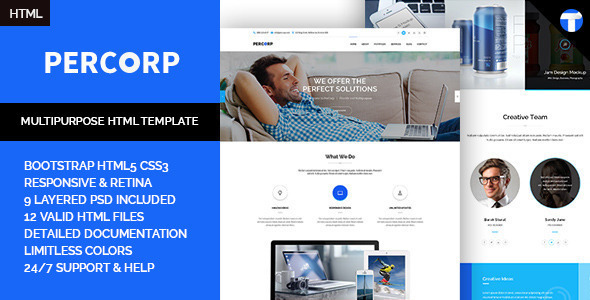 Exceptional PerCorp - Multi-Purpose Responsive HTML Template 
