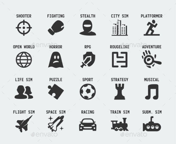 Video games icons set stock vector. Illustration of symbol - 47188335